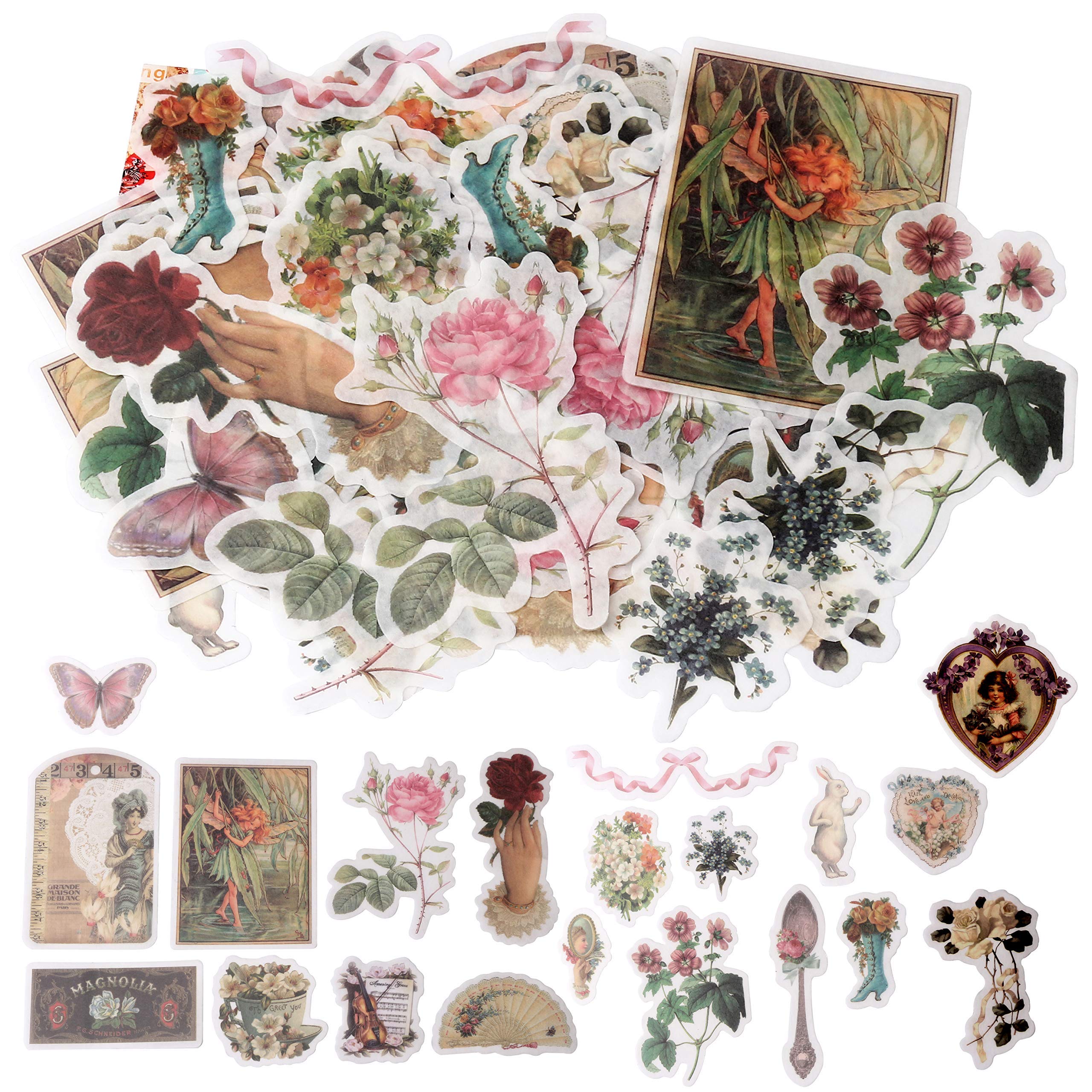 HASTHIP 60 pcs Ephemera Pack, Plants Style Note Decoration Self-Adhesive Tropical Plants Stickers for Scrapbook, Notebook, Journal, Card Making HASTHIP 60 pcs Ephemera Pack, Plants Style Note Decoration Self-Adhesive Tropical Plants Stickers for Scrapbook, Notebook, Journal, Card Making